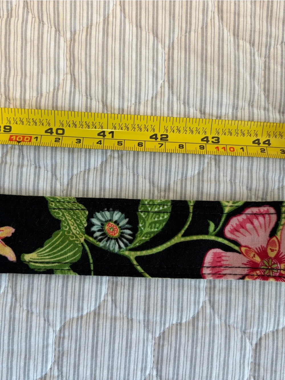 Women’s Black Green Botanical & Geometric fabric belt large